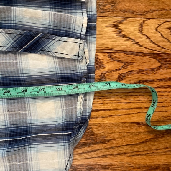 Skully Button Snap Shirt Plaid‎ Pockets Western Blue SZ L - Picture 7 of 7